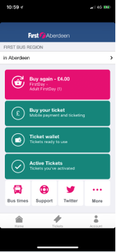If you close the app and need to load the ticket again, from the app’s main screen, tap on Ticket wallet and then on your ticket.