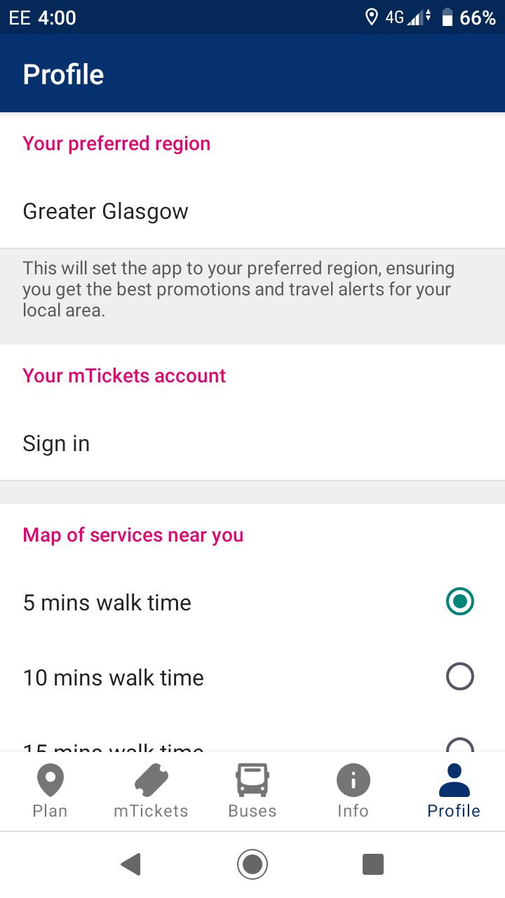 You then need to set up your account – click the Profile button at the bottom and press Sign in.